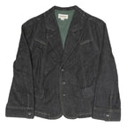 DIESEL Womens Black Cotton Blend Button Jacket L Denim Style