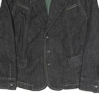 DIESEL Womens Black Cotton Blend Button Jacket L Denim Style