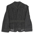 DIESEL Womens Black Cotton Blend Button Jacket L Denim Style