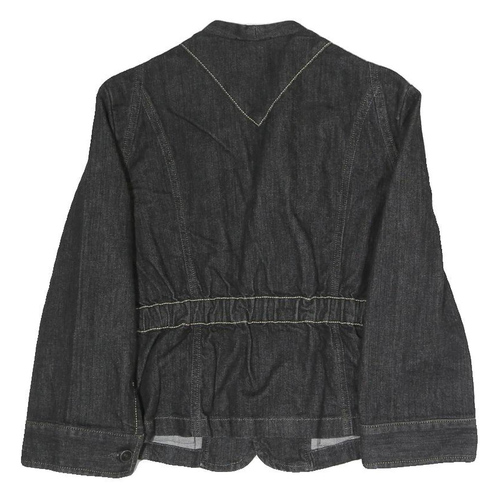 DIESEL Womens Black Cotton Blend Button Jacket L Denim Style