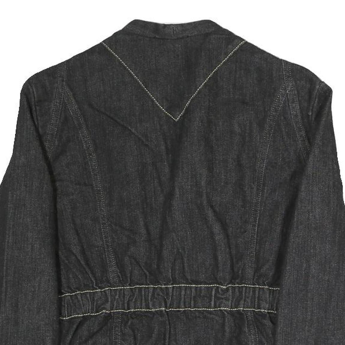 DIESEL Womens Black Cotton Blend Button Jacket L Denim Style