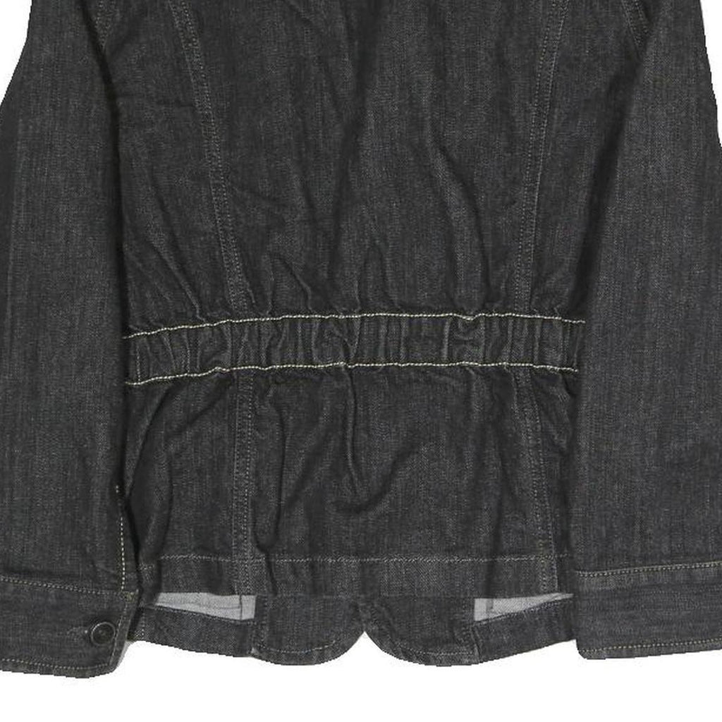 DIESEL Womens Black Cotton Blend Button Jacket L Denim Style