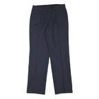 TRUNS Mens Wool Blend Navy Regular Fit Straight Leg Trousers W30 L32 Smart