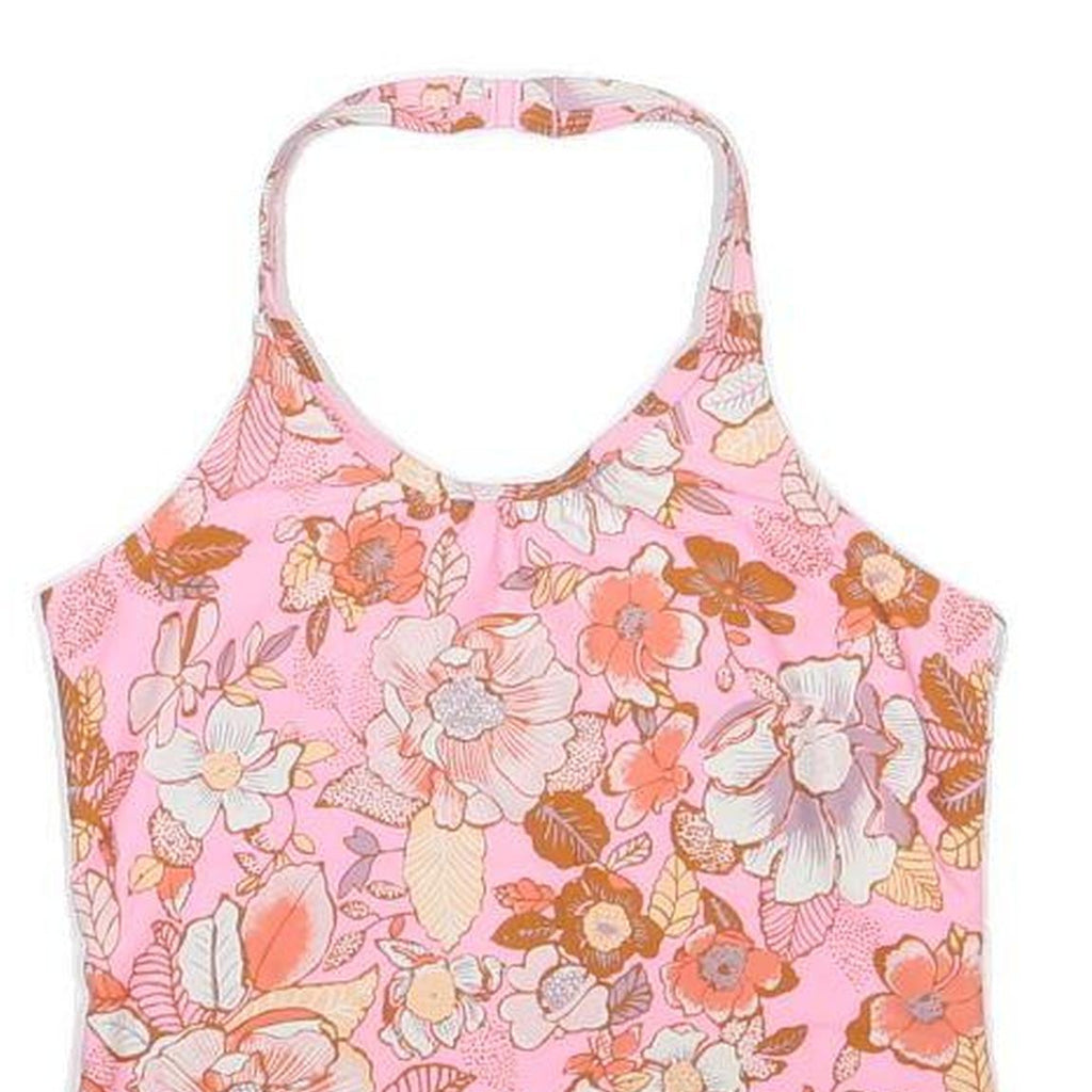 OSH KOSH Girls Pink Floral Print Halter Neck Sleeveless Top 14Y Summer