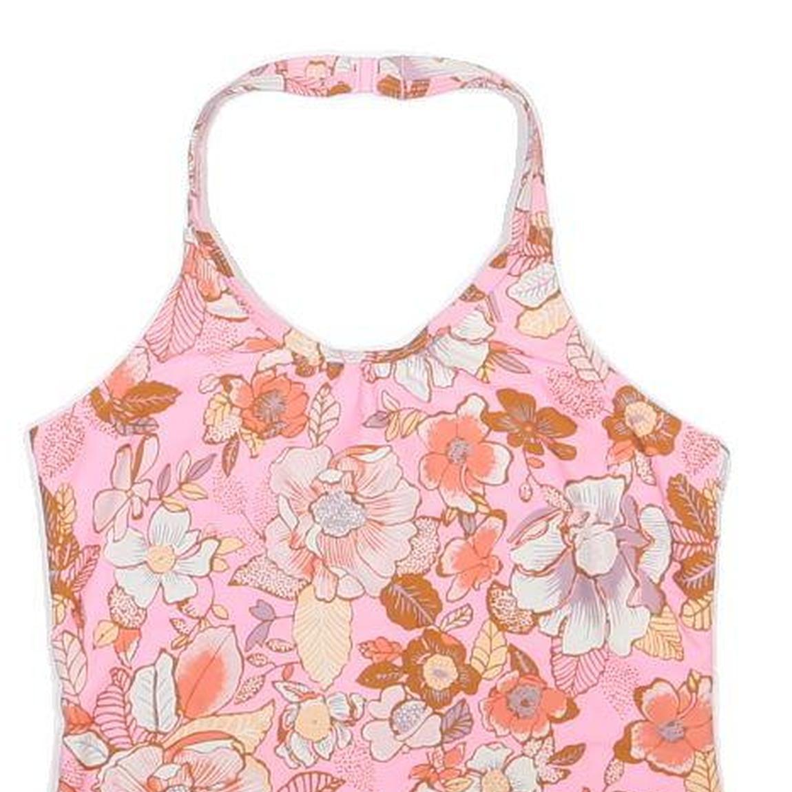OSH KOSH Girls Pink Floral Print Halter Neck Sleeveless Top 14Y Summer