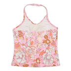 OSH KOSH Girls Pink Floral Print Halter Neck Sleeveless Top 14Y Summer