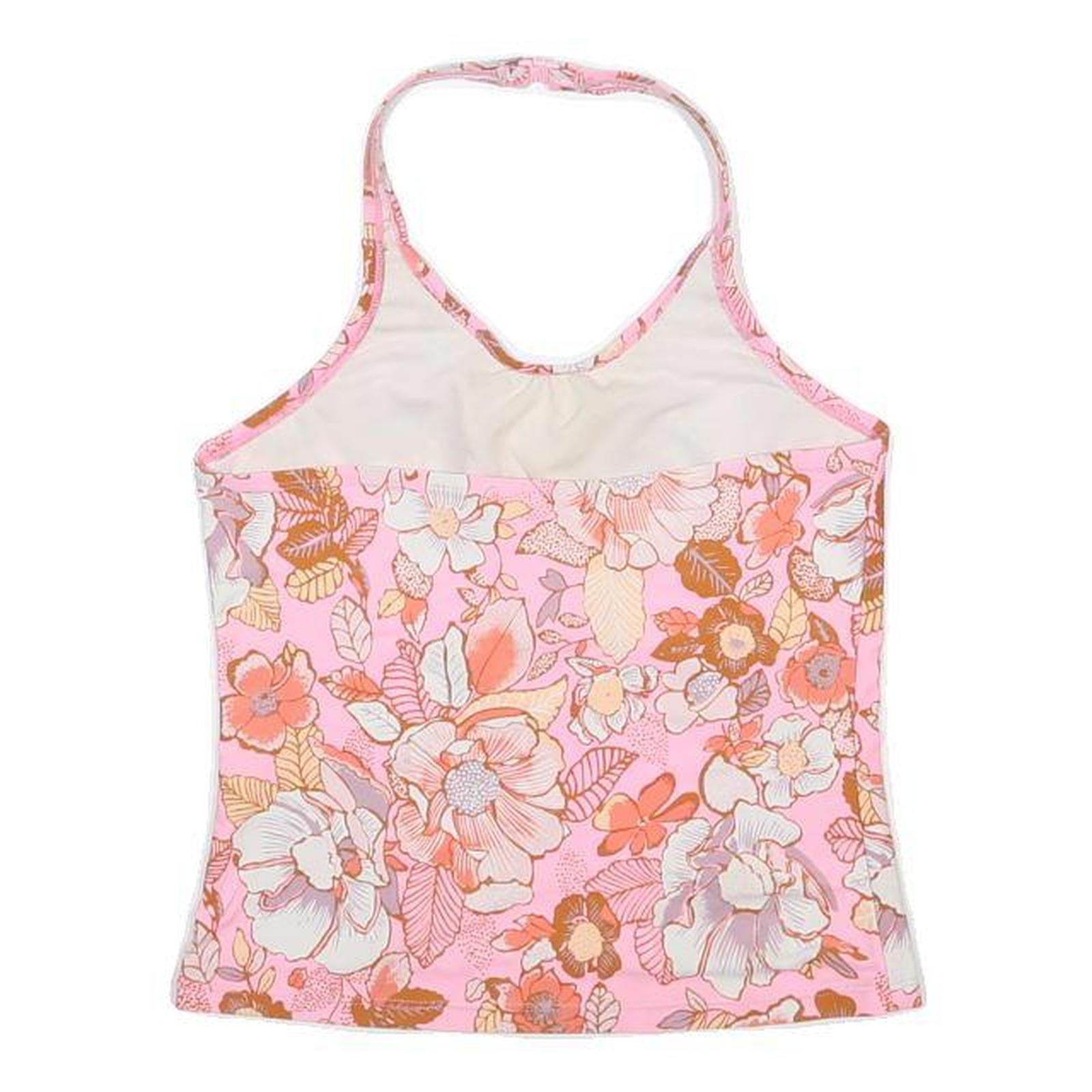 OSH KOSH Girls Pink Floral Print Halter Neck Sleeveless Top 14Y Summer