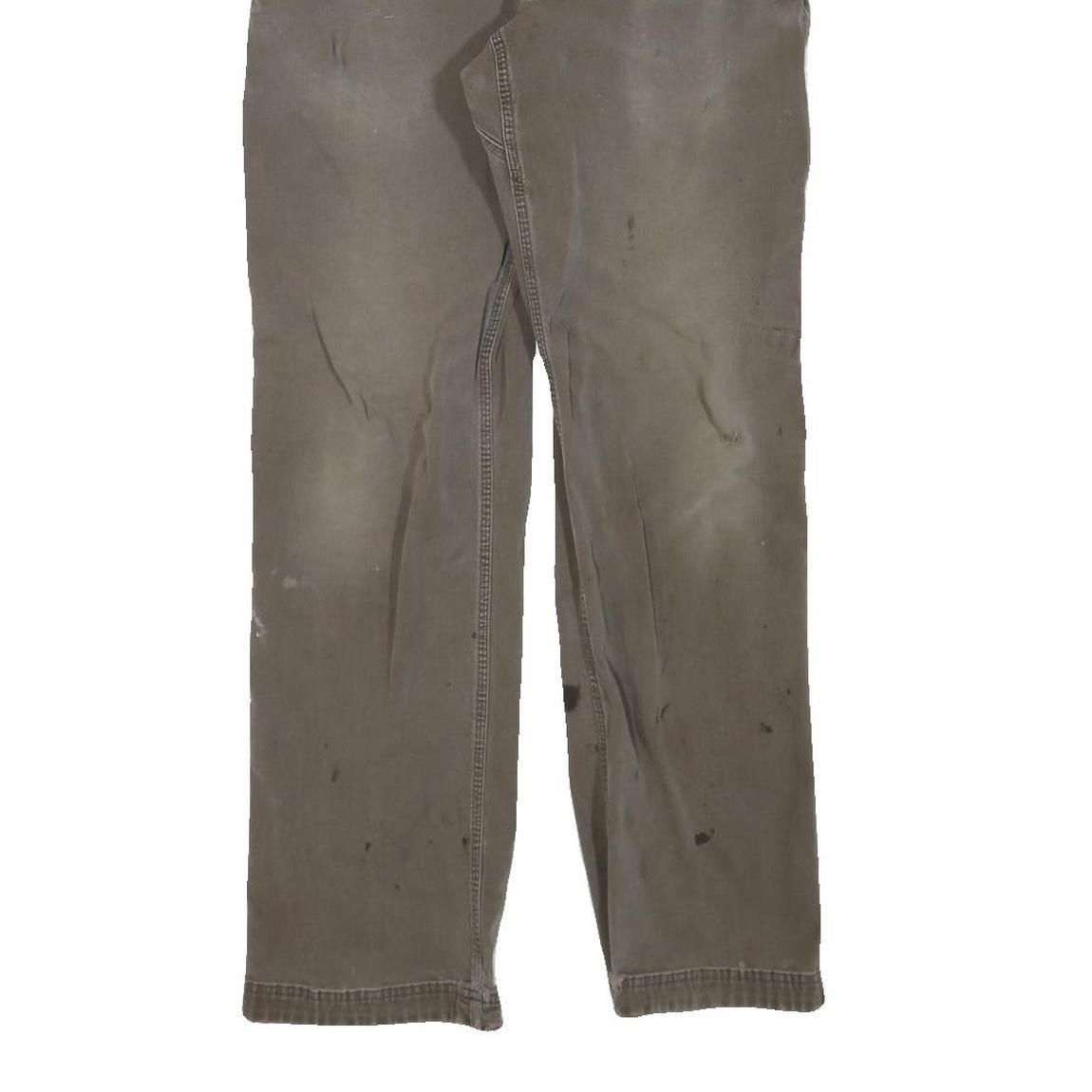 CARHARTT Mens Regular Fit Straight Cotton Blend Brown Workwear Trousers W32 L30