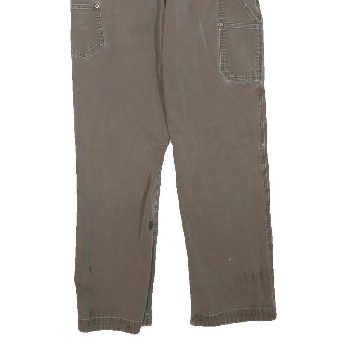 CARHARTT Mens Regular Fit Straight Cotton Blend Brown Workwear Trousers W32 L30