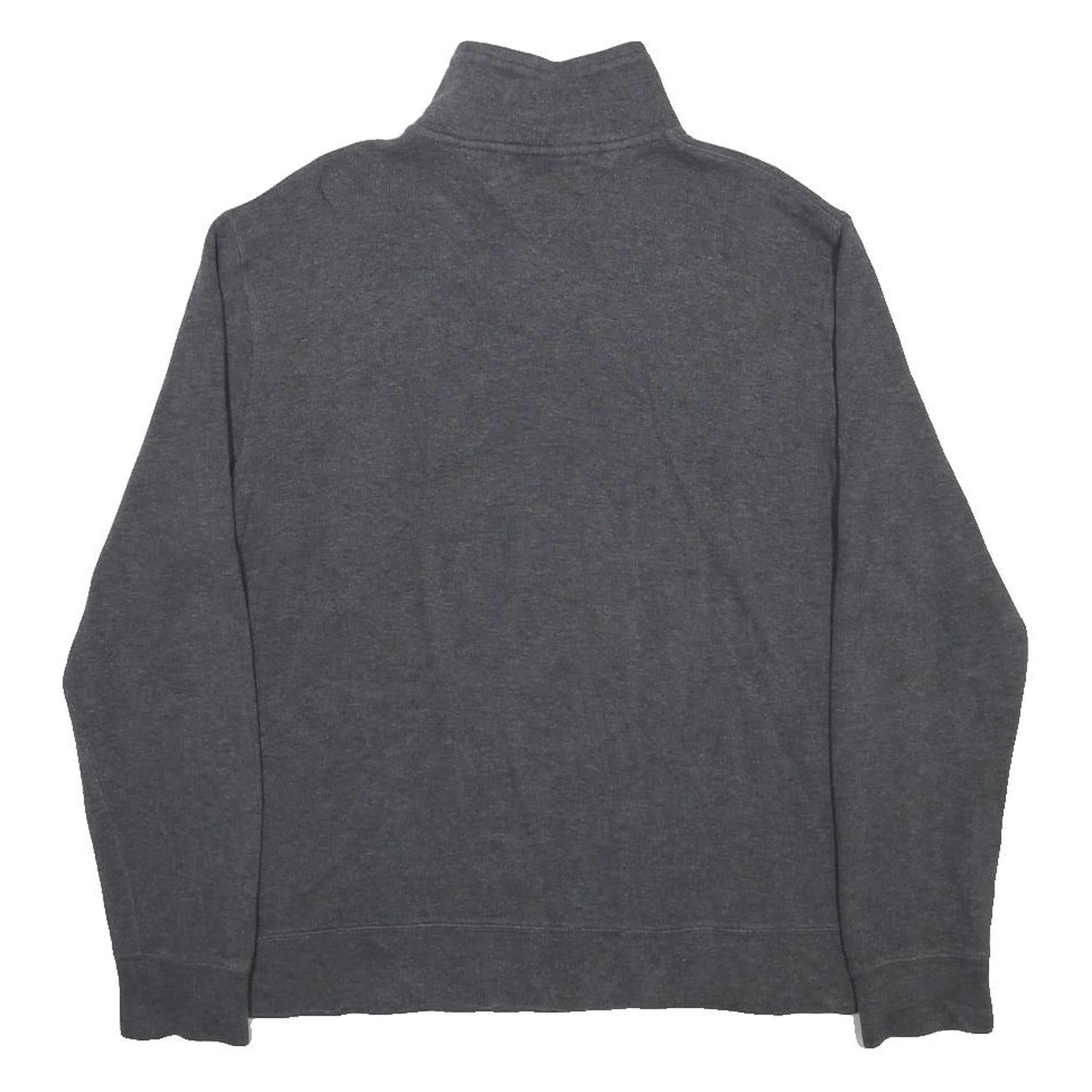 TOMMY HILFIGER Mens Grey Pullover Plain V-Neck Basic Knit M Cotton Blend Jumper