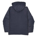 CARHARTT Mens Navy Blue Jacket S Polyester Blend Plain Hooded Workwear Zip