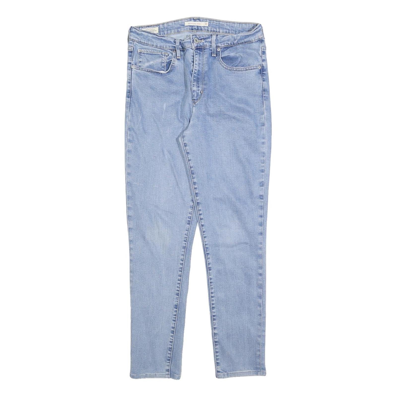 LEVI'S 721 Womens Jeans Blue Slim Skinny Denim Light W30 L27 Zip Cotton Blend