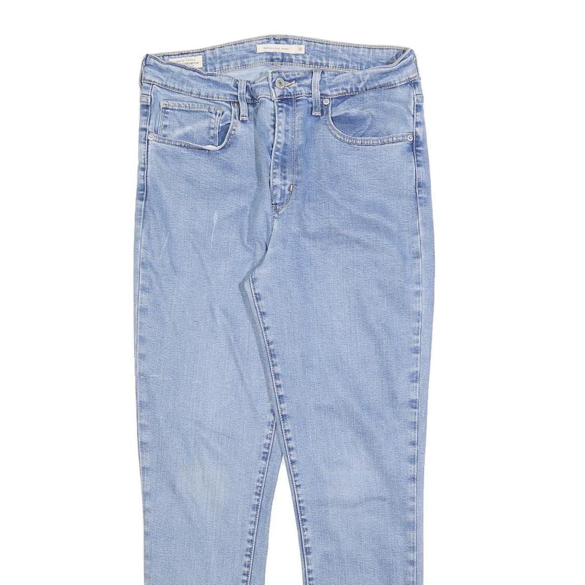 LEVI'S 721 Womens Jeans Blue Slim Skinny Denim Light W30 L27 Zip Cotton Blend