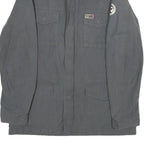 NAPAPIJRI Mens Grey L Jacket Zip Cotton Plain Utility Casual Outdoor