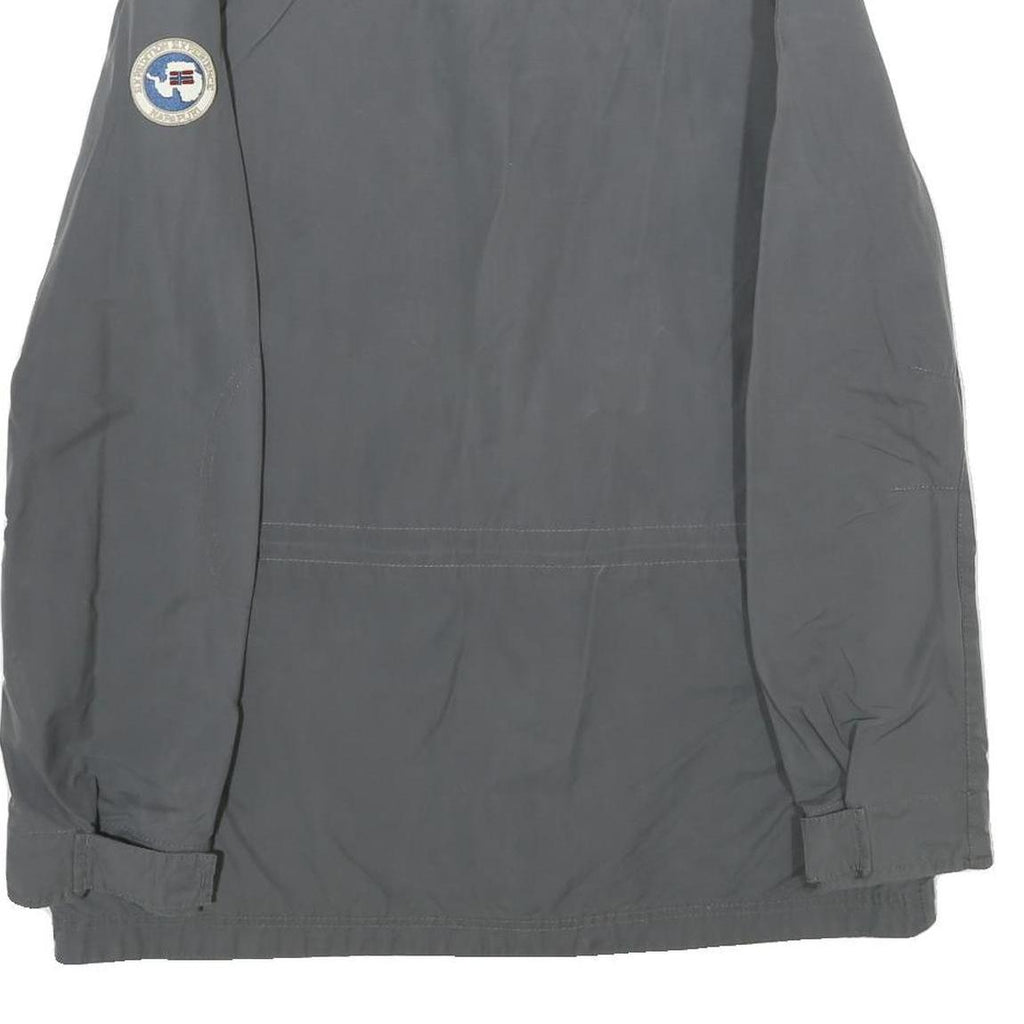 NAPAPIJRI Mens Grey L Jacket Zip Cotton Plain Utility Casual Outdoor