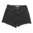 LEVI'S Womens Shorts Black Casual Cut-Off Denim M W28 Frayed Hem
