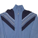 Mens Blue & Navy Pattern Cotton Blend Jacket L Zip Casual Retro Style