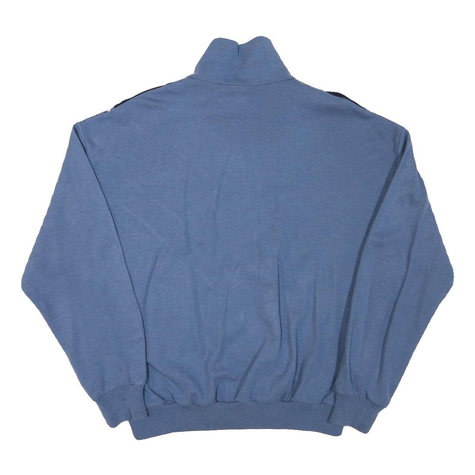 Mens Blue & Navy Pattern Cotton Blend Jacket L Zip Casual Retro Style