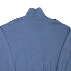 Mens Blue & Navy Pattern Cotton Blend Jacket L Zip Casual Retro Style