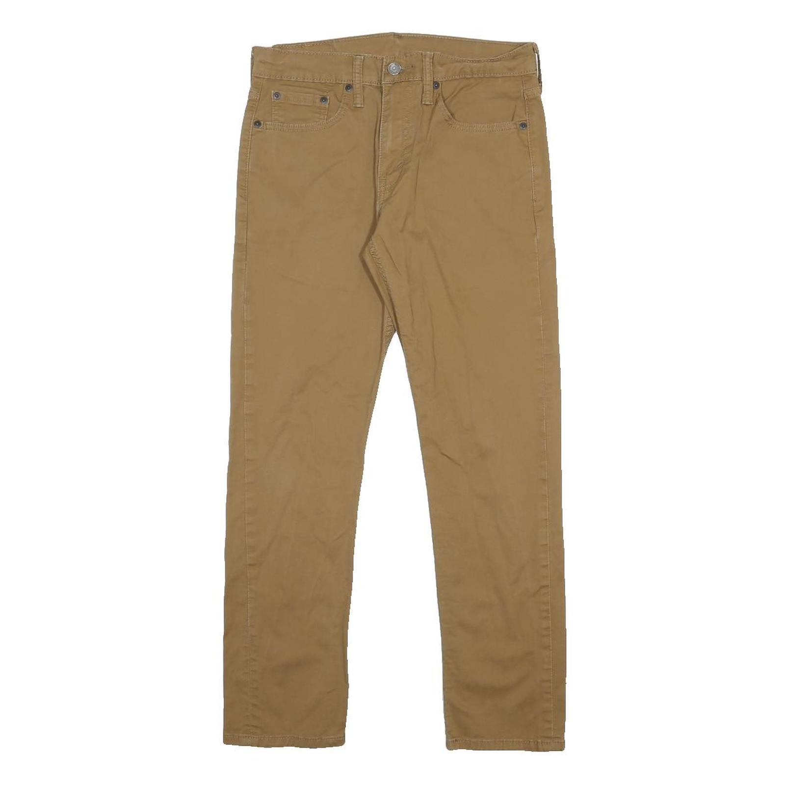 LEVI'S Mens Slim Beige Trousers W29 L27 Cotton Blend Zip Classic Casual Wear