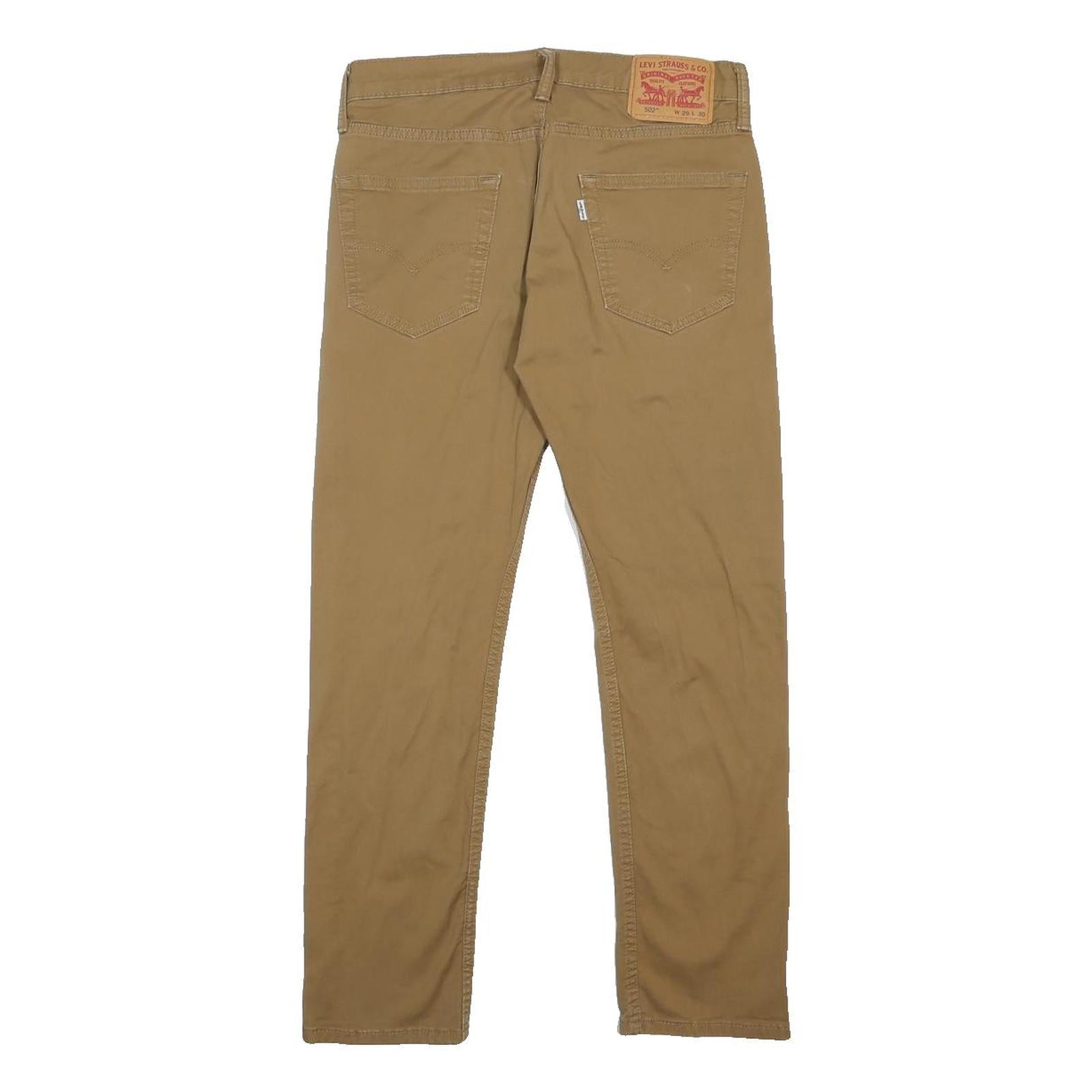 LEVI'S Mens Slim Beige Trousers W29 L27 Cotton Blend Zip Classic Casual Wear