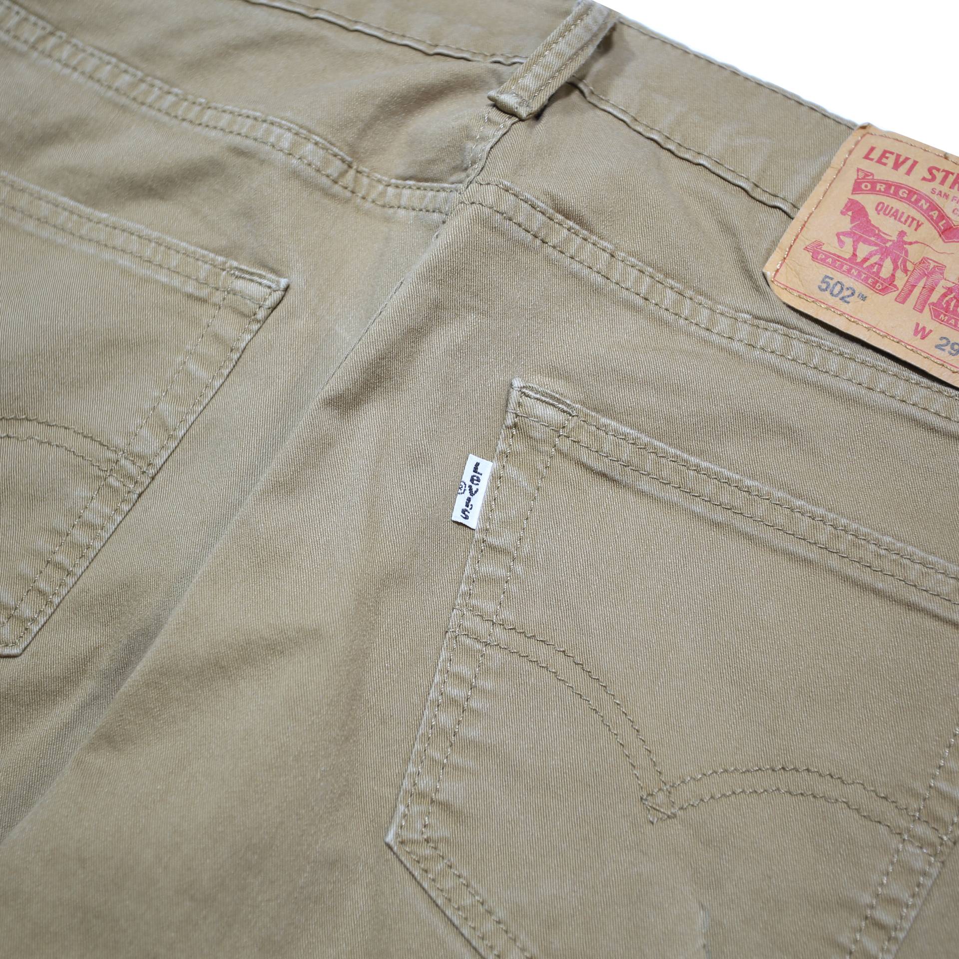 LEVI'S Mens Slim Beige Trousers W29 L27 Cotton Blend Zip Classic Casual Wear