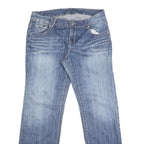 STEVEN7 Womens Regular Fit Straight Blue Denim Medium W36 L32 Jeans Zip Closure
