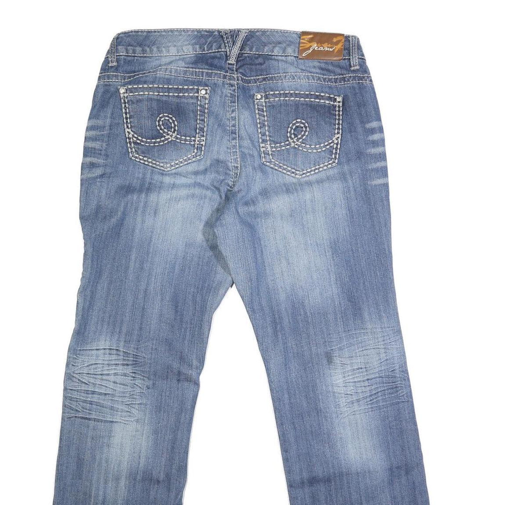 STEVEN7 Womens Regular Fit Straight Blue Denim Medium W36 L32 Jeans Zip Closure