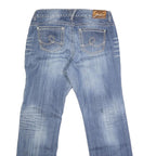 STEVEN7 Womens Regular Fit Straight Blue Denim Medium W36 L32 Jeans Zip Closure