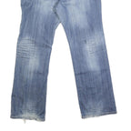 STEVEN7 Womens Regular Fit Straight Blue Denim Medium W36 L32 Jeans Zip Closure