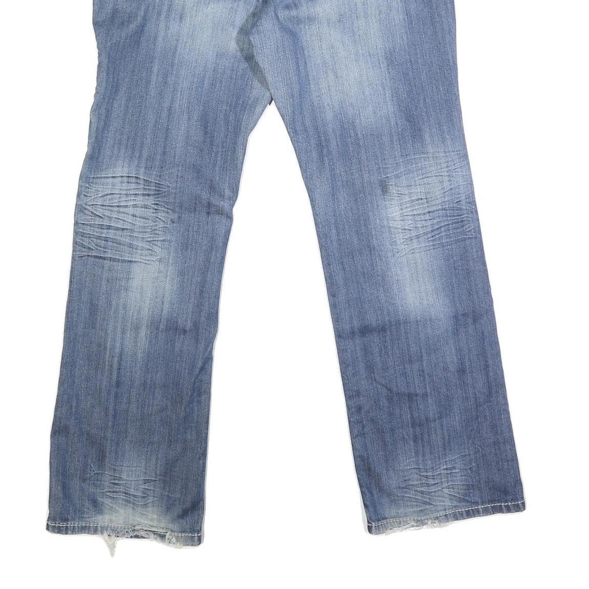 STEVEN7 Womens Regular Fit Straight Blue Denim Medium W36 L32 Jeans Zip Closure