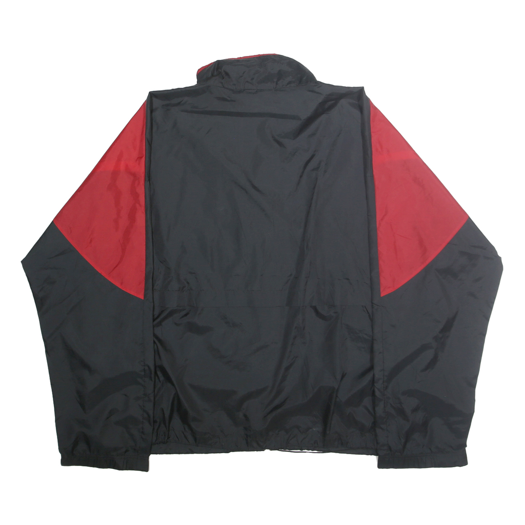 JC PENNEY Mens Black & Red Nylon Zip Jacket XL Sports Lightweight Windbreaker