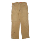 DICKIES Mens Cotton Blend Beige Regular Fit Straight Leg Trousers W32 L30