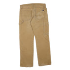 DICKIES Mens Cotton Blend Beige Regular Fit Straight Leg Trousers W32 L30
