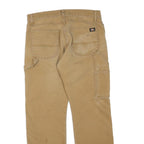 DICKIES Mens Cotton Blend Beige Regular Fit Straight Leg Trousers W32 L30