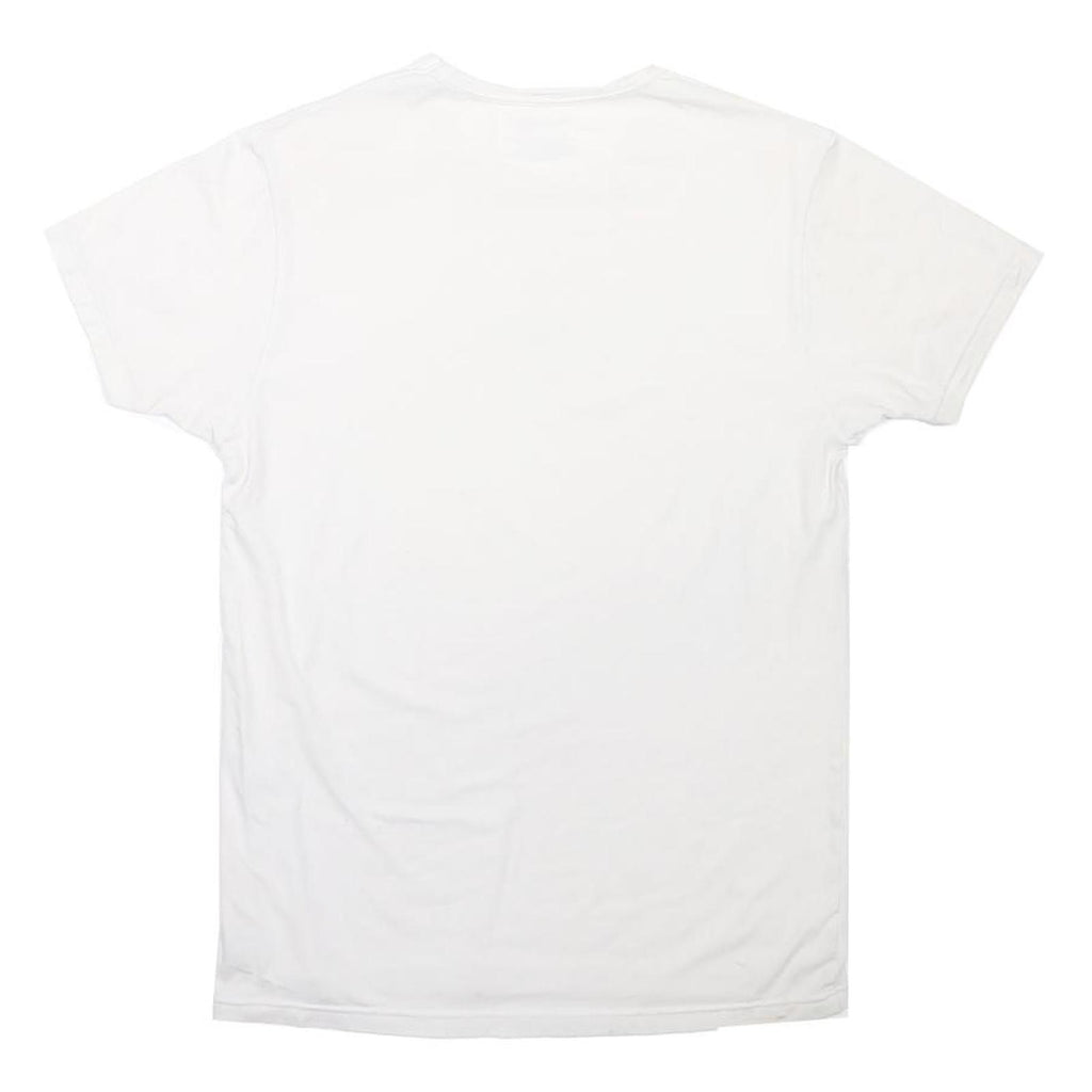 EMPORIO ARMANI Mens White Cotton Blend T-Shirt M Short Sleeve Crew Neck Logo