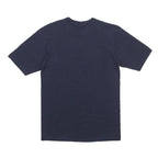 CHAMPION Mens Navy Blue Script Logo T-Shirt S Short Sleeve Crew Neck Cotton