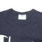 CHAMPION Mens Navy Blue Script Logo T-Shirt S Short Sleeve Crew Neck Cotton