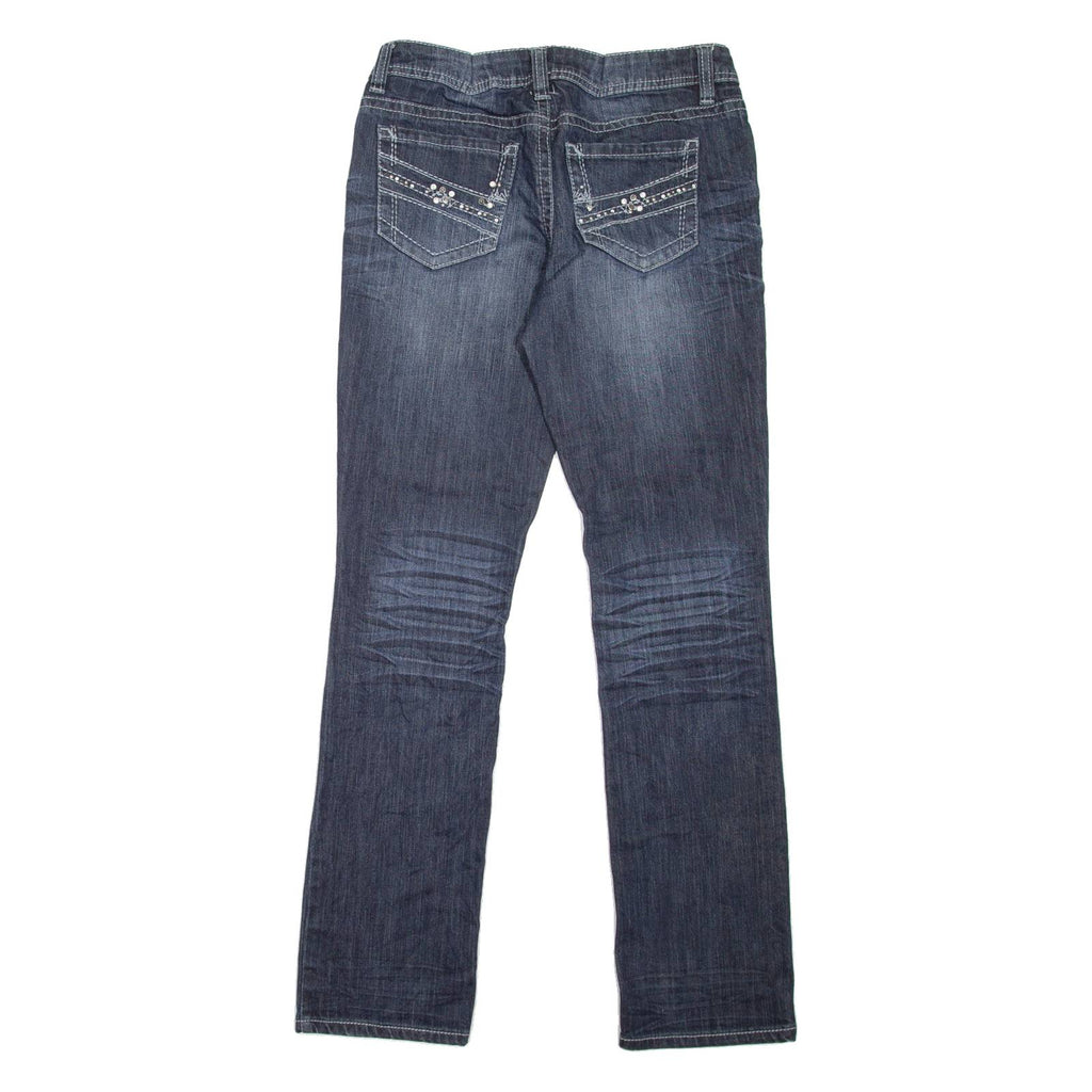 WAREHOUSE ONE Mid Rise Womens Jeans Blue Relaxed Straight Stone Wash W29 L32
