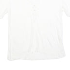 GERARD DAREL Womens White Blouse Short Sleeve Round Neck S Lace Detail Buttons