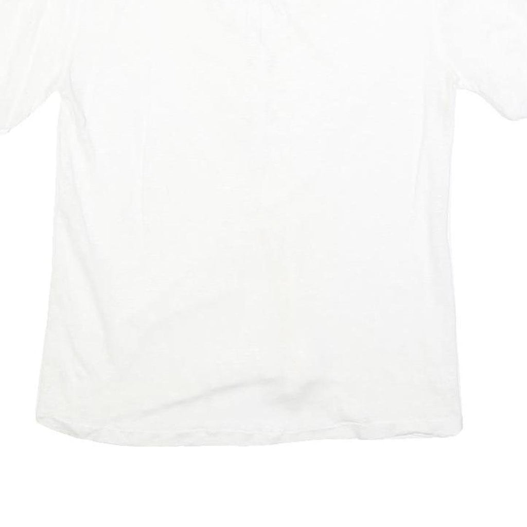 GERARD DAREL Womens White Blouse Short Sleeve Round Neck S Lace Detail Buttons