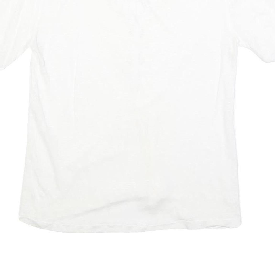 GERARD DAREL Womens White Blouse Short Sleeve Round Neck S Lace Detail Buttons