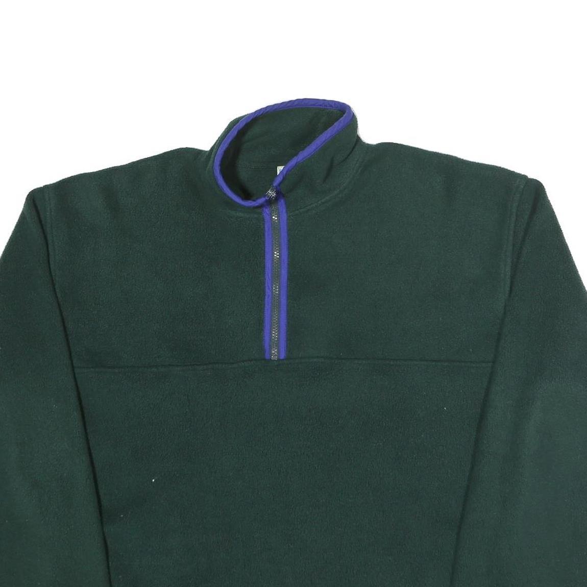 MERVYNS Mens Green & Blue Polyester Fleece Jacket M Warm Outdoor Half Zip