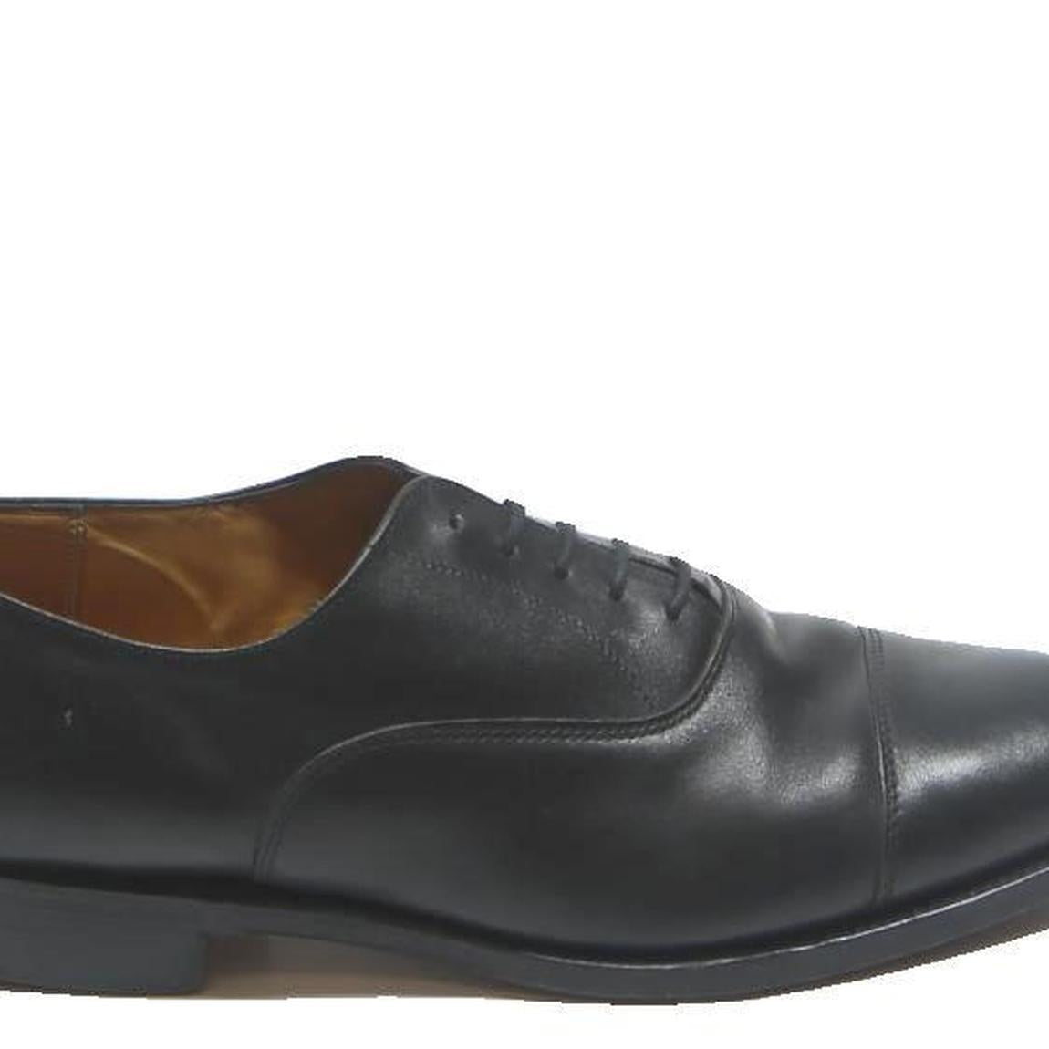 CHAPMAN & MOORE Mens Black Leather Oxford Shoes UK 9 Formal Classic Dress