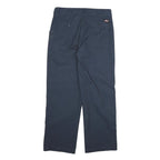 DICKIES Mens Cotton Blend Navy Regular Straight Trousers W34 L32 Workwear