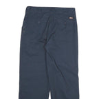 DICKIES Mens Cotton Blend Navy Regular Straight Trousers W34 L32 Workwear
