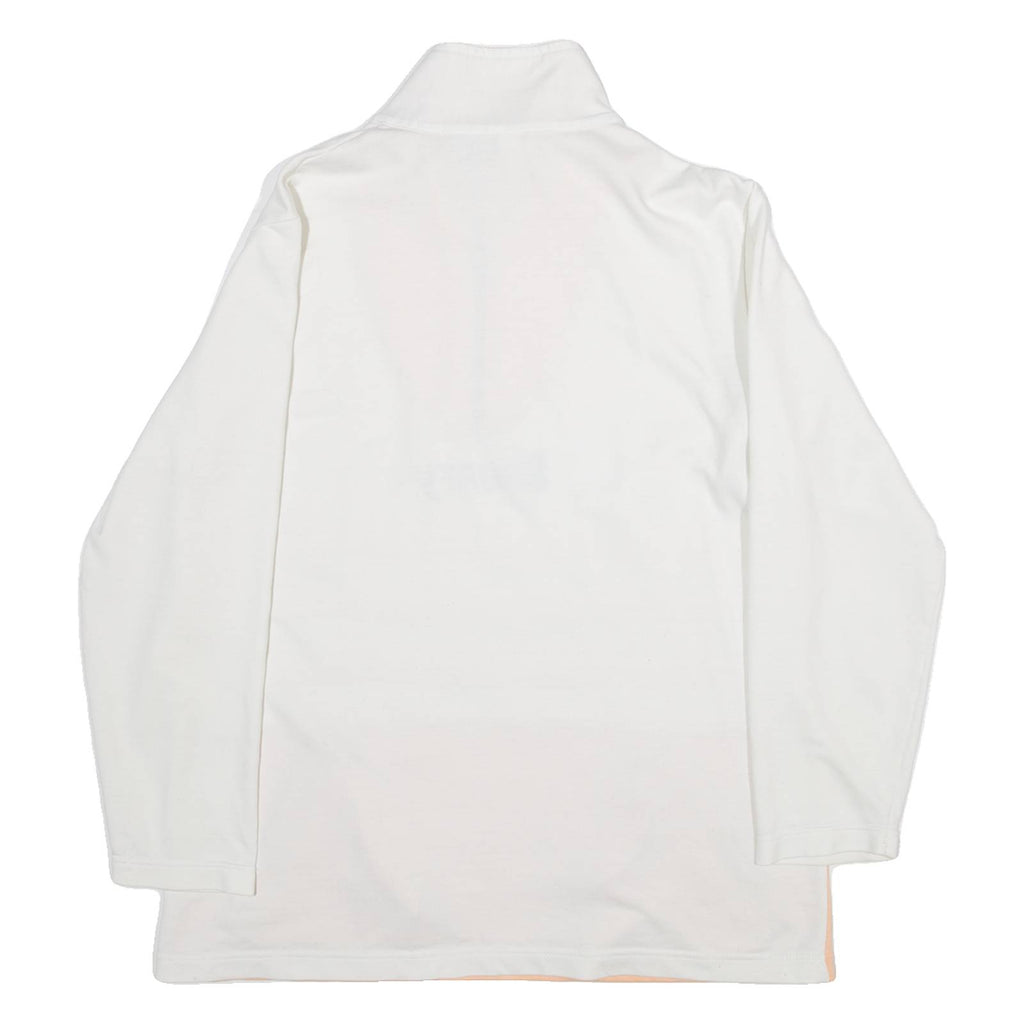 SPORTY Womens Sweatshirt White 1/4 Zip M
