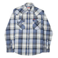 WRANGLER Mens Blue & Grey Checked Shirt M Cotton Blend Casual Workwear