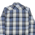WRANGLER Mens Blue & Grey Checked Shirt M Cotton Blend Casual Workwear