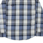 WRANGLER Mens Blue & Grey Checked Shirt M Cotton Blend Casual Workwear